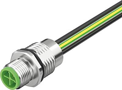 7000-P6281-P910020 M12 Power male recept. S-cod. front PE-X-wires 4x1.5 UL 0.2m - 1