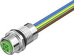 7000-P6291-9450150 M12 Power female recept. S-cod. front PUR-wires 4x1.5 1.5m