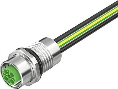7000-P6291-P910150 M12 Power female recept. S-cod. front PE-X-wires 4x1.5 1.5m - 1