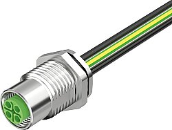 7000-P6295-9960020 M12 Power female recept. S-cod. rear PE-X-wires 4x2.5 UL 0,2m