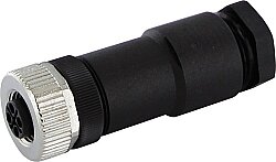 7000-P6611-0000000 M12 Power female 0° S-cod. screw terminal 4-pol., max. 2,5mm², 6 - 8mm