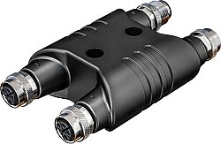 7000-P6902-0000000 H-Coupler M12 Power male S-cod. / 3x female S-cod. 4-pol.