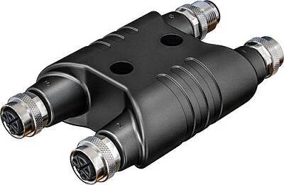 7000-P6902-0000000 H-Coupler M12 Power male S-cod. / 3x female S-cod. 4-pol. - 1