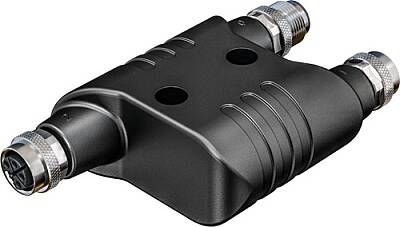7000-P6903-0000000 h-Coupler M12 Power male S-cod. / 2x female S-cod. 4-pol. - 1