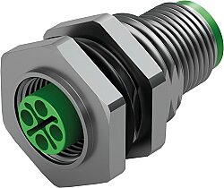 7000-P6911-0000000 M12 POWER PANEL FEED THROUGH 4-pole S-CODED