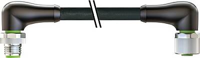 7000-P7271-P070750 M12 Power male 90° / female 90° T-cod. PUR 4x1.5 bk UL/CSA+drag ch. 7.5m - 1