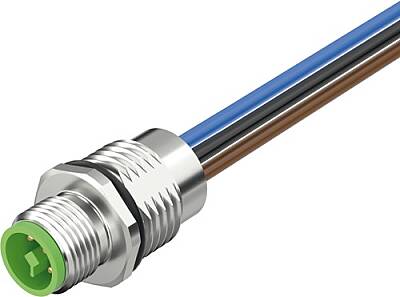 7000-P7281-9440050 M12 Power male recept. T-cod. front PUR-wires 4x1.5 0.5m - 1