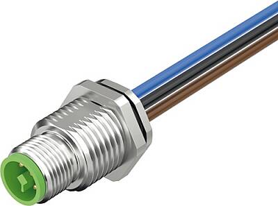 7000-P7285-9970050 M12 Power male recept. T-cod. rear PE-X-wires 4x2.5 UL 0,5m - 1