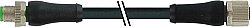 7000-P7651-P070750 M12 Power male 0° T-cod. / female 0° L-cod. PUR 4x1.5 bk UL/CSA+drag ch. 7.5m