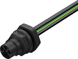 7000-P8081-P910020 MQ15 male recept. front 600V AC type 3 PE-X-wires 4x1.5 UL 0.2m