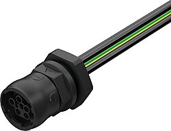 7000-P8091-P920300 MQ15 female recept. front 600V AC type 3 PE-X-wires 4x2.5 UL 3m