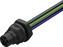 7000-P8181-P950015 MQ15 male recept. front 600V AC type 3 PE-X-wires 6x1.5 UL 0.15m