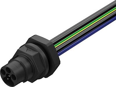 7000-P8181-P960100 MQ15 male recept. front 600V AC type 3 PE-X-wires 6x2.5 UL 1m - 1