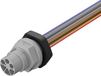 7000-P8187-P880100 MQ15 male recept. front 48V DC type 2 PE-X-wires 3x2.5 + PVC-wires 3x0.14 1m - 1