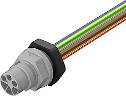 7000-P8188-P860050 MQ15 male recept. front 48V DC type 2 PE-X-wires 3x2.5 + PVC-wires 3x0.14 0.5m