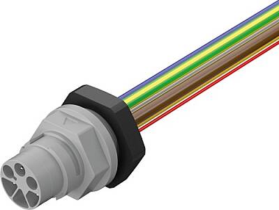 7000-P8188-P860050 MQ15 male recept. front 48V DC type 2 PE-X-wires 3x2.5 + PVC-wires 3x0.14 0.5m - 1