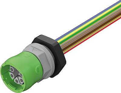 7000-P8198-P860020 MQ15 female recept. front 48V DC type 2 PE-X-wires 3x2.5 + PVC-wires 3x0.14 0.2m - 1
