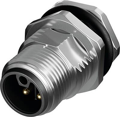 7000-R2114-11L2400 M12 male recept. 0° L-cod. rear 4-pol., PCB-Pin - 1