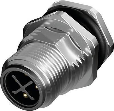 7000-R2114-11S2400 M12 male recept. 0° S-cod. rear 4-pol., PCB-Pin - 1