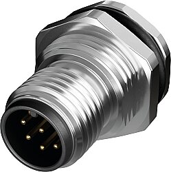 7000-R2118-11A2400 M12 male receptacle 0° A-cod. rear 8-pol., PCB pin
