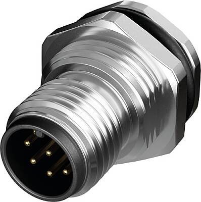 7000-R2118-11A2400 M12 male receptacle 0° A-cod. rear 8-pol., PCB pin - 1