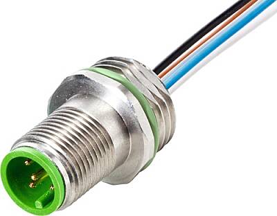 7002-13501-9710100 M12 male recept. A-cod. front V2A PUR-wires 4x0.34 1m - 1