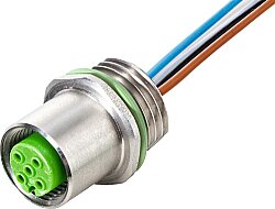 7002-13561-9720050 M12 female recept. A-cod. front V2A PUR-wires 5x0.34 0.5m