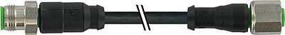 7002-40021-6340235 M12 male 0° / M12 female 0° A-cod. V2A PUR 4x0.34 bk UL/CSA+drag ch. 2.35m - 1