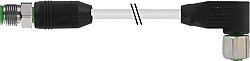 7002-40541-2420100 M12 male 0° / M12 female 90° A-cod. shielded V2A PUR 5x0.34 shielded gy UL/CSA+drag ch. 1m