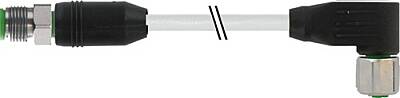 7002-40541-2420100 M12 male 0° / M12 female 90° A-cod. shielded V2A PUR 5x0.34 shielded gy UL/CSA+drag ch. 1m - 1