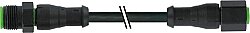 7003-40028-8280100 M12 male 0° / M12 female 0° A-cod. V2A FEP 5xAWG22 bk 1m