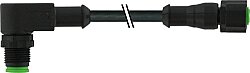 7003-40208-8280030 M12 male 90° / M12 female 0° A-cod. V2A FEP 5xAWG22 bk 0.3m