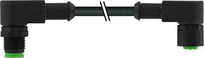 7003-40268-8280030 M12 male 90° / M12 female 90° A-cod. V2A FEP 5xAWG22 sw 0,3m - 1