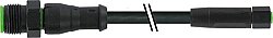 7003-40568-8280060 M12 male 0° / M8 female 0° A-cod. V2A FEP 5xAWG22 bk 0.6m