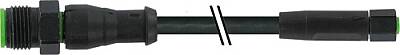 7003-40568-8280150 M12 male 0° / M8 female 0° A-cod. V2A FEP 5xAWG22 bk 1.5m - 1