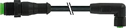 7003-40628-8280060 M12 male 0° / M8 female 90° A-cod. V2A FEP 5xAWG22 bk 0.6m