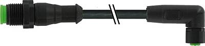 7003-40628-8280100 M12 male 0° / M8 female 90° A-cod. V2A FEP 5xAWG22 bk 1m - 1