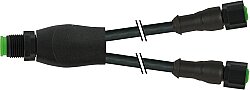 7003-40708-8280100 Y-Distributor M12 male / M12 female 0° A-cod. V2A FEP 5xAWG22 bk 1m