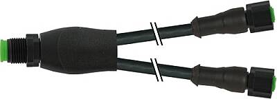 7003-40708-8280150 Y-Distributor M12 male / M12 female 0° A-cod. V2A FEP 5xAWG22 bk 1.5m - 1