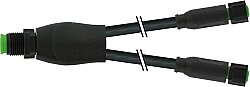 7003-40828-8280100 Y-Distributor M12 male / M8 female 0° A-cod. V2A FEP 5xAWG22 bk 1m
