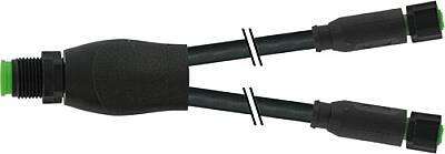 7003-40828-8280100 Y-Distributor M12 male / M8 female 0° A-cod. V2A FEP 5xAWG22 bk 1m - 1