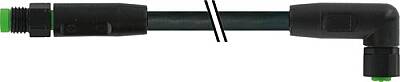 7003-88028-8280060 M8 male 0° / M8 female 90° A-cod. V4A FEP 5xAWG22 bk 0.6m - 1