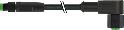 7003-88268-8280060 M8 male 0° / M12 female 90° A-cod. V4A FEP 5xAWG22 bk 0.6m - 1