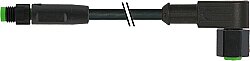 7003-88268-8280150 M8 male 0° / M12 female 90° A-cod. V4A FEP 5xAWG22 bk 1.5m