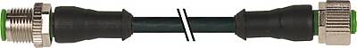 7004-40021-6140500 M12 male 0° / M12 female 0° A-cod. V4A PVC 4x0.34 bk UL/CSA 5m - 1