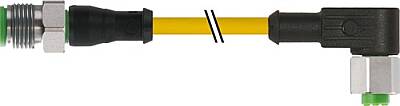 7004-40141-0350350 M12 male 0° / M12 female 90° A-cod. V4A PUR 5x0.34 ye UL/CSA+drag ch. 3.5m - 1