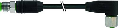 7004-40541-6420500 M12 male 0° / M12 female 90° A-cod. shielded V4A PUR 5x0.34 shielded bk UL/CSA+drag ch. 5m - 1