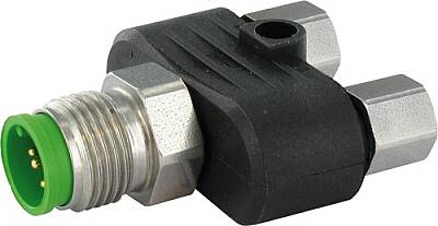 7004-41201-0000000 T-Coupler M12 male / 2x M8 female A-cod. V4A 4-pol. / 2x 3-pol. - 1