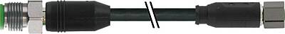 7004-43301-6400030 M12 male 0° / M8 female 0° A-cod. shielded V4A PUR 3x0.34 shielded bk UL/CSA+drag ch. 0.3m - 1