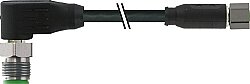 7004-43341-6400650 M12 male 90° / M8 female 0° A-cod. shielded V4A PUR 3x0.34 shielded bk UL/CSA+drag ch. 6.5m